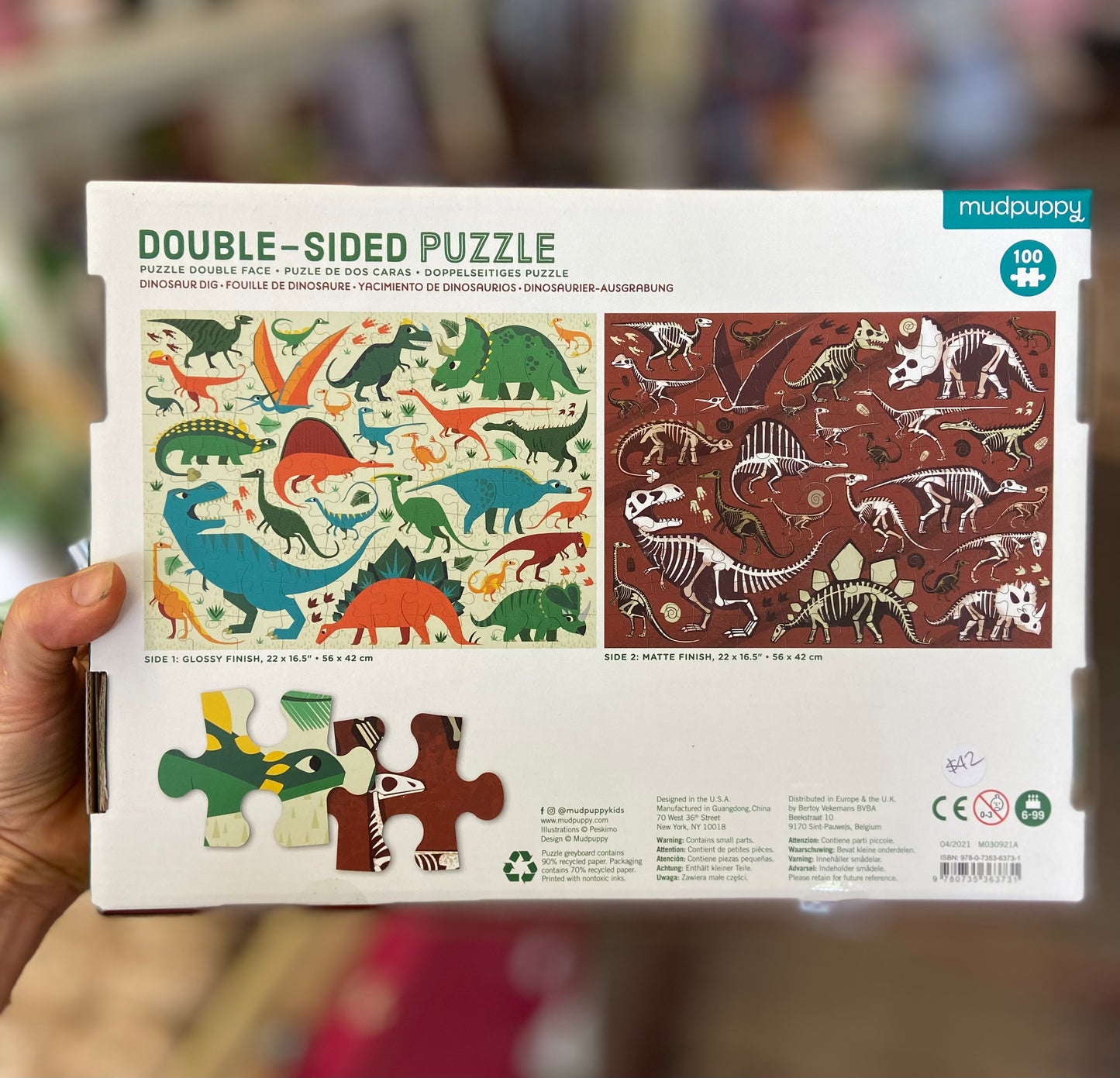 Double Sided Puzzle 100pc Dinosaur Dig